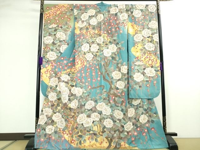 平和屋本店■極上 中国三大刺繍 スワトウ刺繍 汕頭刺繍 振袖 椿 梅 金彩 逸品 DZAA2200kh4 - 平和屋