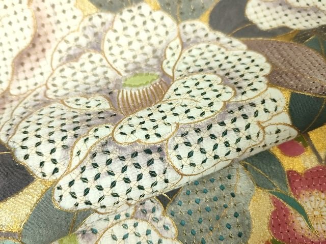 平和屋本店■極上 中国三大刺繍 スワトウ刺繍 汕頭刺繍 振袖 椿 梅 金彩 逸品 DZAA2200kh4 - 平和屋