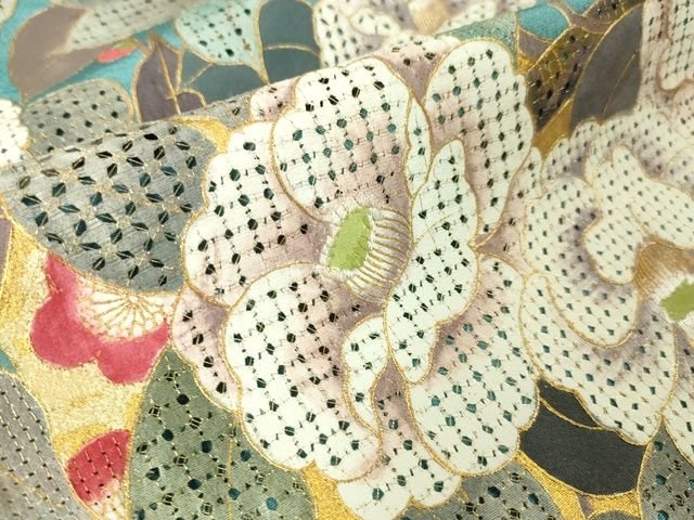 平和屋本店■極上 中国三大刺繍 スワトウ刺繍 汕頭刺繍 振袖 椿 梅 金彩 逸品 DZAA2200kh4 - 平和屋