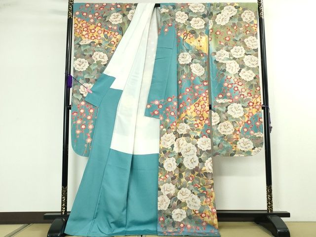 平和屋本店■極上 中国三大刺繍 スワトウ刺繍 汕頭刺繍 振袖 椿 梅 金彩 逸品 DZAA2200kh4 - 平和屋