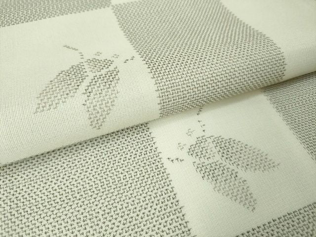 平和屋本店■極上 夏物 夏大島 蝉 市松文様 証紙付き 逸品 未使用 DZAA2210kh4 - 平和屋