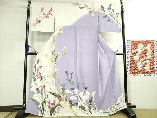 平和屋本店■極上 十日町 加賀草木友禅の第一人者 田村哲彦 訪問着 水芭蕉 暈し染め 逸品 DZAA2214kh4 - 平和屋
