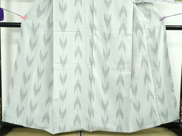 平和屋本店■極上 結城ちぢみ 奥順謹製 はたおり娘 手緒里 矢絣 証紙付き 逸品 DZAA2219kh4 - 平和屋