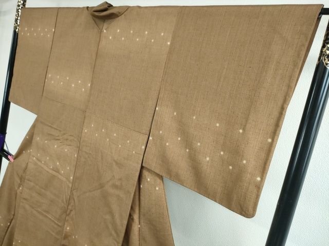 平和屋本店■極上 ファッションデザイナー 稲葉賀恵 染織の名門 しょうざん 生紬 丁子茶色地 逸品 DZAA2226kh4 - 平和屋