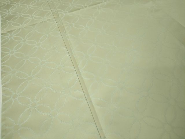 平和屋本店■極上 男性 お召 七宝文様 白緑色地 キングサイズ 逸品 DZAA2246kh4 - 平和屋