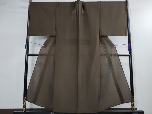 平和屋本店■極上 夏物 男性 夏お召 赤墨色 キングサイズ 逸品 DZAA2248kh4 - 平和屋