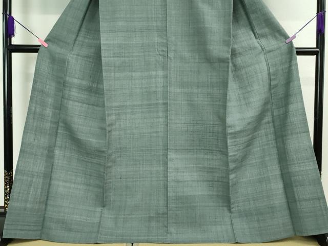 平和屋本店■極上 浦野理一 経節紬 単衣 色無地 藍鼠色 逸品 未使用 DZAA2261kh4 - 平和屋