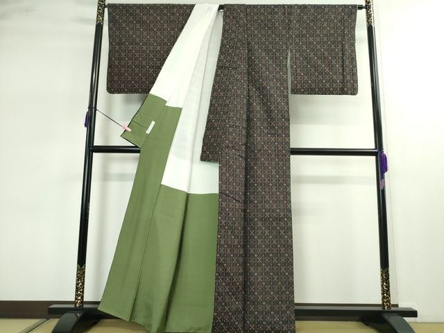 平和屋本店■極上 本場琉球 読谷山花織 紬地 草木染 宮城慶子作 証紙付き 逸品 DZAA2262kh4 - 平和屋