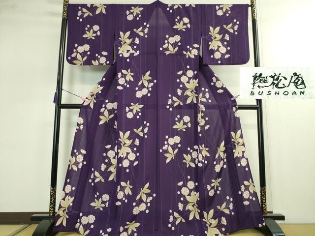 平和屋本店■極上 撫松庵 小紋・浴衣兼用 セオアルファ 紅梅織 草花文 洗える着物 逸品 DZAA2264kh4 - 平和屋