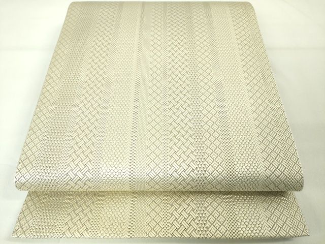 期間限定セール30%off■極上 本場筑前博多織 草木染 手織工房 染匠:小森久 八寸名古屋帯 ジャバラ紋 たとう紙付 未使用 DZAA2300kh4