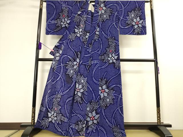 平和屋本店■極上 夏物 浴衣 有松鳴海絞り 草花文 綿 逸品 未使用 DZAA2401kh4 - 平和屋