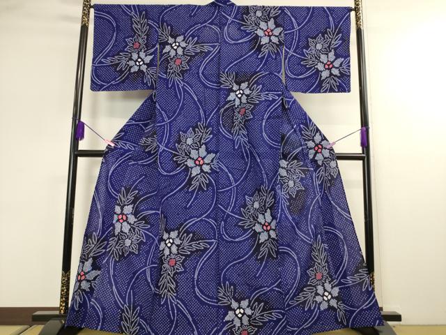 平和屋本店■極上 夏物 浴衣 有松鳴海絞り 草花文 綿 逸品 未使用 DZAA2401kh4 - 平和屋