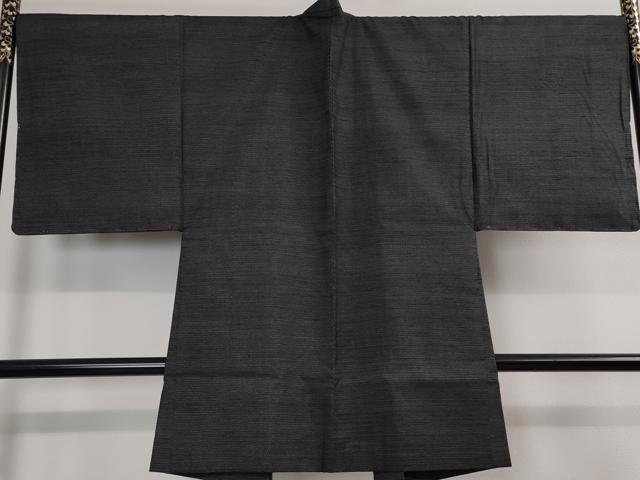 平和屋本店■極上 男性 結城紬 アンサンブル 真綿結城紬 総詰め 総絣 羽裏・鷹 黒紅色地 証紙付き 逸品 DZAA2494kh5 - 平和屋