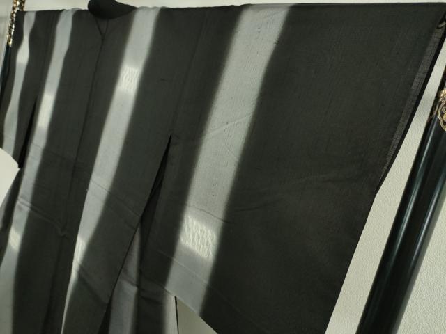 平和屋本店■極上 夏物 十日町 名門青柳謹製 櫛引織 赤城紬 草木染 黒地 逸品 DZAA2535kh5 - 平和屋