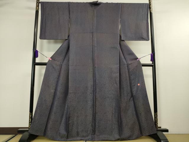 平和屋本店■極上 久保田一竹 幻の辻が花 小紋 鳳凰笹地紋 暈し染め 深紫色地 銀通し地 逸品 DZAA2539kh5 - 平和屋
