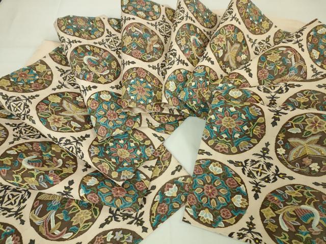 平和屋本店■最高級 明綴れ 全通柄袋帯 花鳥文舞蝶文 金糸 逸品 DZAA2580kh5