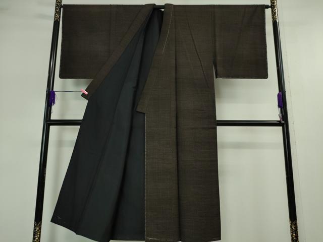 平和屋本店■極上 男性 国指定重要無形文化財 本場久米島紬 手織 アンサンブル 羽裏・龍 逸品 未使用 DZAA2644kh5 - 平和屋