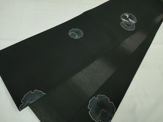 平和屋本店■極上 中国人間国宝 将雪英 中国三大刺繍 汕頭・相良刺繍 六通太鼓柄袋帯 雪輪兎 黒地 共箱・証明書付き 逸品 DZAA2662kh5 - 平和屋