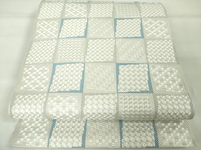 平和屋本店■極上 本場筑前博多織 八寸名古屋帯 変わり市松 一蔵謹製 逸品 DZAA2691kh5 - 平和屋