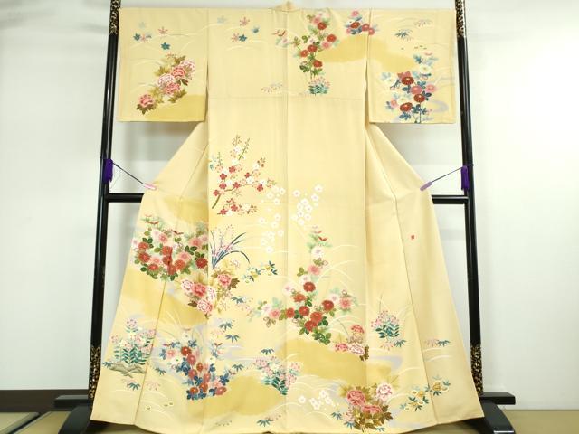 平和屋本店■極上 本加賀友禅作家 束藤岳 訪問着 草花文 逸品 DZAA2713kh5 - 平和屋