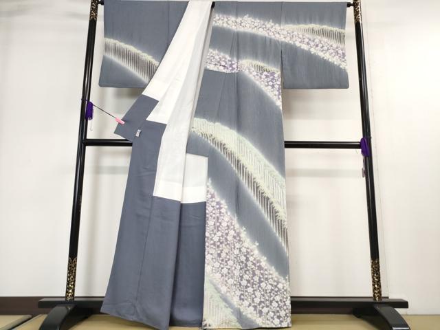 平和屋本店■極上 十日町 名門 滝泰謹製 訪問着 おぼろ染め 襲絞り 相良刺繍 笹竹花文 暈し染め 鈴乃屋扱い 逸品 DZAA2741kh5 - 平和屋