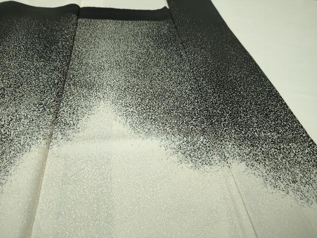平和屋本店■極上 ジャパンオートクチュール 渡辺雪三郎 振袖・長襦袢(無双仕立て)セット 藤花房 たたき染め 黒地 金彩 逸品 DZAA2742kh5 - 平和屋