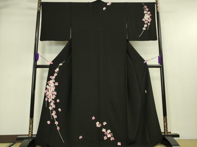 平和屋本店■極上 本加賀友禅作家 鬼島武司 訪問着 胡蝶蘭 黒地 逸品 DZAA2749kh5 - 平和屋