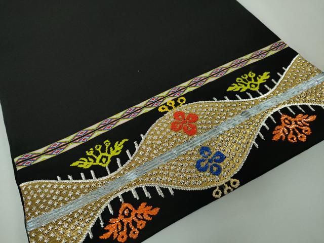 平和屋本店■極上 龍村平蔵製 本袋帯 天竺祭馬錦 黒地 金銀糸 逸品 DZAA2887kh5