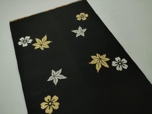 平和屋本店●極上 龍村平蔵製 本袋帯 威毛錦 黒地 金銀糸 逸品 DZAA2888kh5