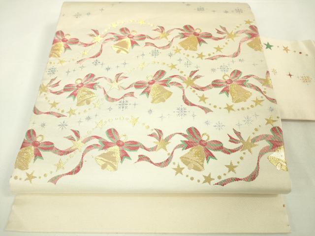 平和屋本店■極上 九寸名古屋帯 クリスマス ベル 金銀糸 逸品 未使用 DZAA2899kh5 - 平和屋