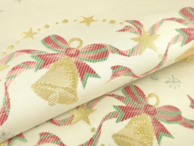 平和屋本店■極上 九寸名古屋帯 クリスマス ベル 金銀糸 逸品 未使用 DZAA2899kh5 - 平和屋