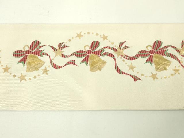 平和屋本店■極上 九寸名古屋帯 クリスマス ベル 金銀糸 逸品 未使用 DZAA2899kh5 - 平和屋