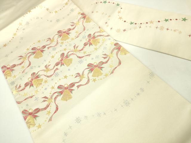 平和屋本店■極上 九寸名古屋帯 クリスマス ベル 金銀糸 逸品 未使用 DZAA2899kh5 - 平和屋