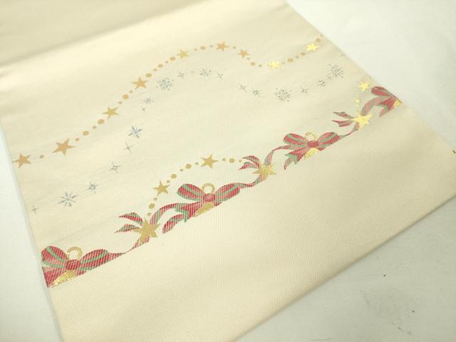 平和屋本店■極上 九寸名古屋帯 クリスマス ベル 金銀糸 逸品 未使用 DZAA2899kh5 - 平和屋