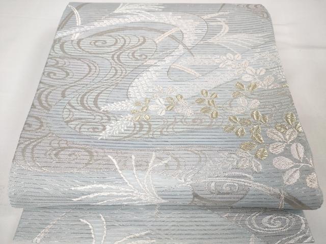平和屋本店■極上 夏物 絽綴れ 六通柄袋帯 唐織 流水秋草文 金銀糸 逸品 未使用 DZAA2907kh5 - 平和屋