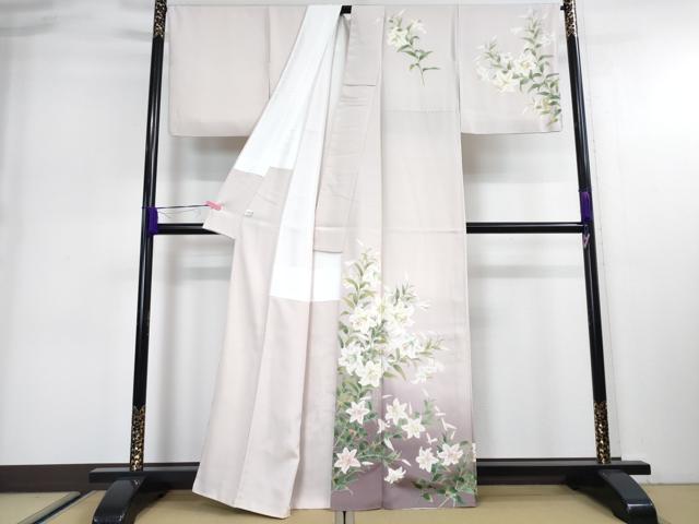 平和屋本店■極上 名門染元 秀美 十日町友禅 訪問着 百合 暈し染め 逸品 DZAA2931kh5 - 平和屋