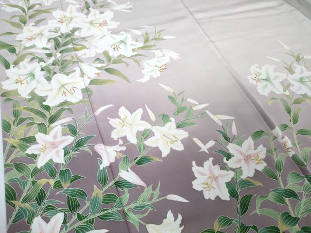 平和屋本店■極上 名門染元 秀美 十日町友禅 訪問着 百合 暈し染め 逸品 DZAA2931kh5 - 平和屋