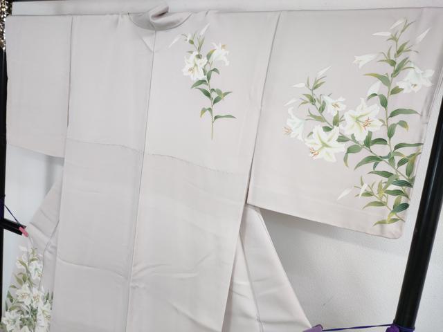 平和屋本店■極上 名門染元 秀美 十日町友禅 訪問着 百合 暈し染め 逸品 DZAA2931kh5 - 平和屋