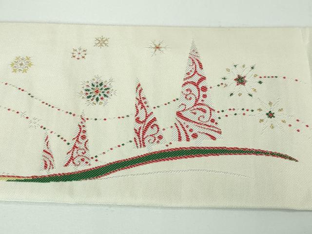 平和屋本店■極上 西陣 大光謹製 九寸名古屋帯 クリスマス サンタクロース トナカイ 金糸 証紙付き 逸品 新品 DZAA3039kh5