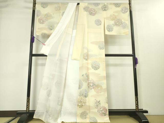 平和屋本店■極上 夏物 訪問着 絽 雪輪吉祥花文 暈し染め 反端付き 逸品 未使用 DZAA3069kh5 - 平和屋