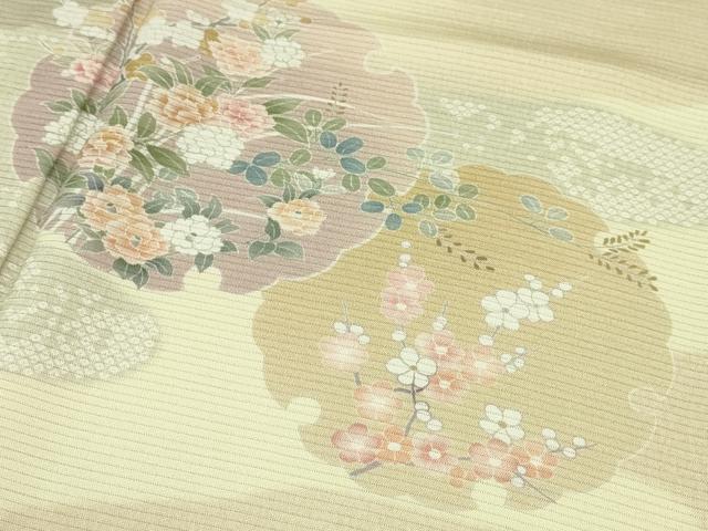 平和屋本店■極上 夏物 訪問着 絽 雪輪吉祥花文 暈し染め 反端付き 逸品 未使用 DZAA3069kh5 - 平和屋