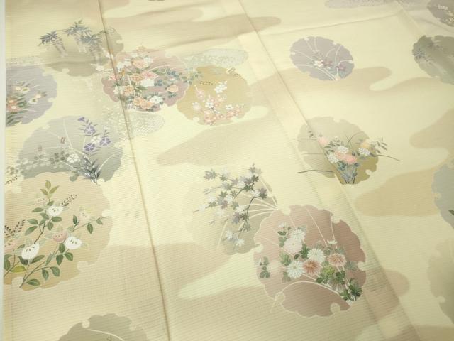 平和屋本店■極上 夏物 訪問着 絽 雪輪吉祥花文 暈し染め 反端付き 逸品 未使用 DZAA3069kh5 - 平和屋