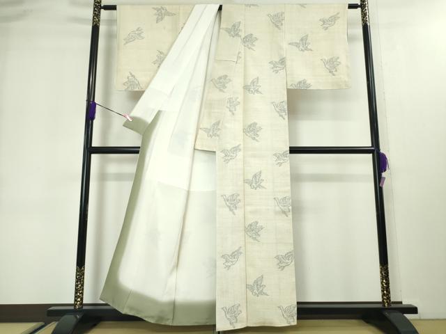 平和屋本店■極上 浦野理一 経節紬 飛鳥文 象牙色地 逸品 未使用 DZAA3073kh5 - 平和屋