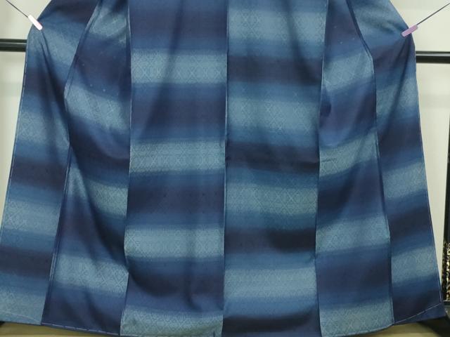 平和屋本店■極上 藍造り国選定無形文化財 藍師・佐藤昭人 藍香房 紬 花織 変わり市松 逸品 未使用 DZAA3074kh5 - 平和屋