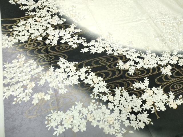 平和屋本店■極上 訪問着 駒刺繍 総刺繍 枝桜 暈し染め 金糸 逸品 DZAA3081kh5 - 平和屋