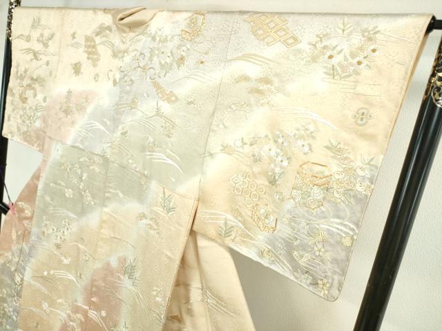 平和屋本店■極上 訪問着 駒刺繍 総刺繍 貝桶吉祥花文 暈し染め 金糸 逸品 未使用 DZAA3155kh5 - 平和屋
