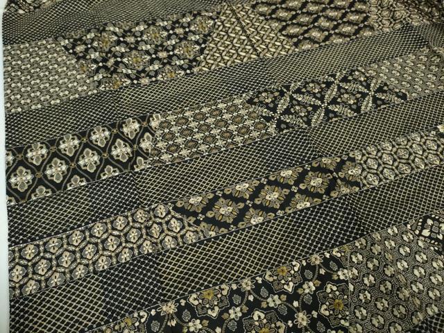 平和屋本店■極上 本場縞大島紬 総刺繍 名物裂横段文 堀之内織物謹製 証紙付き 逸品 DZAA3175kh5 - 平和屋