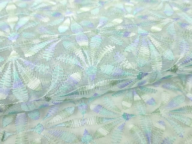 平和屋本店■極上 シルクオーガンジー 長羽織 スリーシーズン 春夏秋 塵除け 先染刺繍 縫取り 花繋ぎ 証紙付き 逸品 DZAA3275kh5 - 平和屋