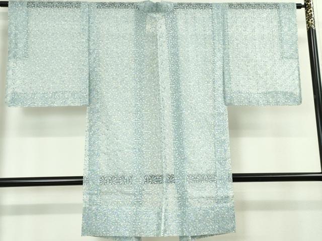 平和屋本店■極上 シルクオーガンジー 長羽織 スリーシーズン 春夏秋 塵除け 先染刺繍 縫取り 花繋ぎ 証紙付き 逸品 DZAA3275kh5 - 平和屋