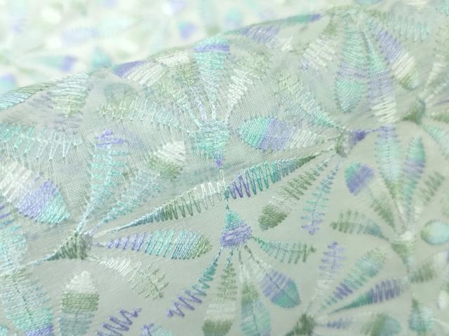平和屋本店■極上 シルクオーガンジー 長羽織 スリーシーズン 春夏秋 塵除け 先染刺繍 縫取り 花繋ぎ 証紙付き 逸品 DZAA3275kh5 - 平和屋